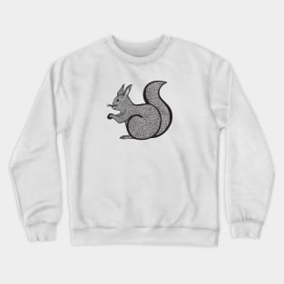 Red Squirrel Ink Art - cool and cute animal design - on white Crewneck Sweatshirt